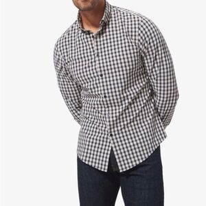 Mizzen+Main Men's Gingham Shirt - Black and White XXL